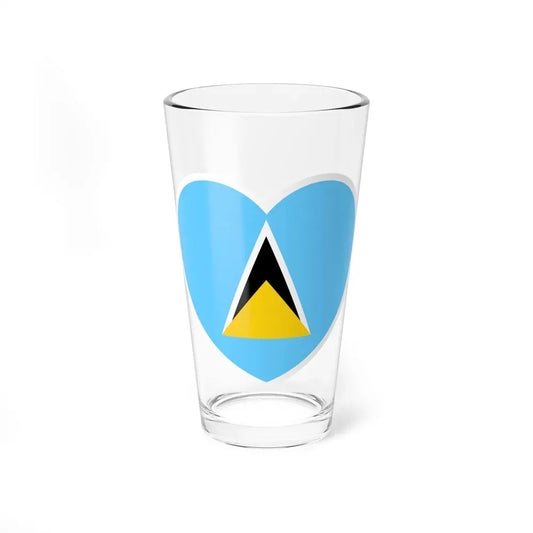Heart Flag of Saint Lucia - Pint Glass 16oz 16oz - Go Mug Yourself