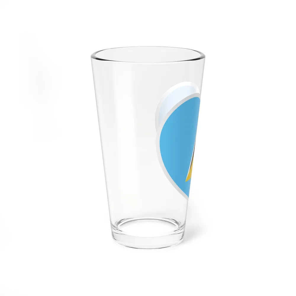 Heart Flag of Saint Lucia - Pint Glass 16oz-Go Mug Yourself