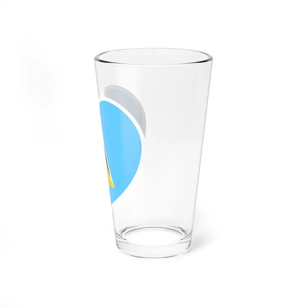 Heart Flag of Saint Lucia - Pint Glass 16oz - Go Mug Yourself