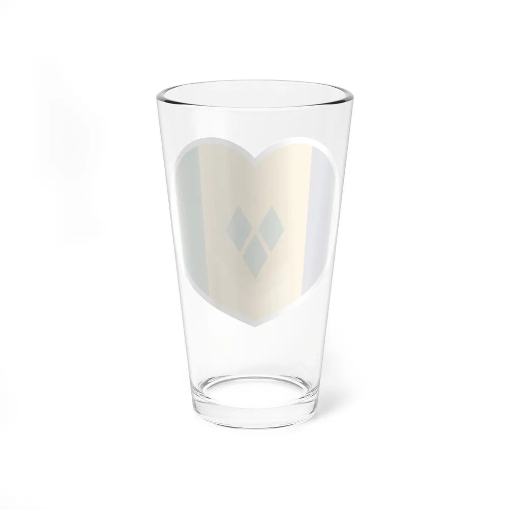 Heart Flag of Saint Vincent and the Grenadines - Pint Glass 16oz-Go Mug Yourself