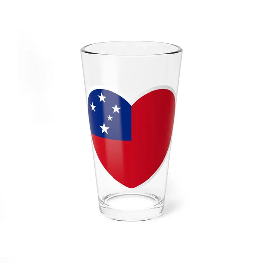 Heart Flag of Samoa - Pint Glass 16oz 16oz - Go Mug Yourself