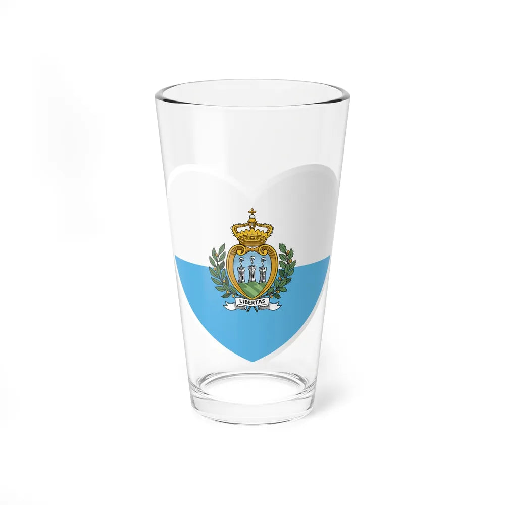 Heart Flag of San Marino - Pint Glass 16oz-16oz-Go Mug Yourself