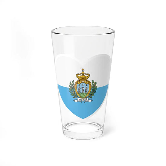 Heart Flag of San Marino - Pint Glass 16oz-16oz-Go Mug Yourself