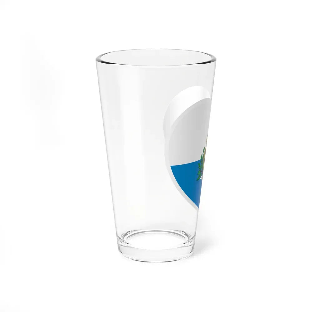 Heart Flag of San Marino pre-2011 - Pint Glass 16oz - Go Mug Yourself