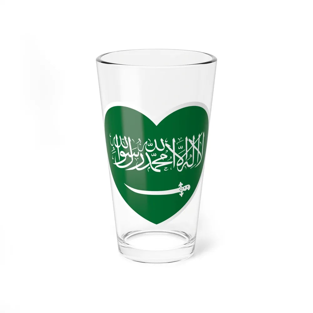 Heart Flag of Saudi Arabia 1938-1973 - Pint Glass 16oz-16oz-Go Mug Yourself