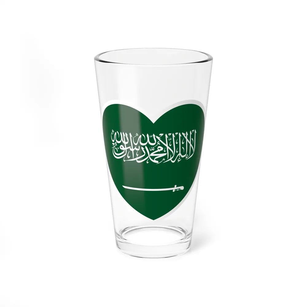 Heart Flag of Saudi Arabia - Pint Glass 16oz-16oz-Go Mug Yourself