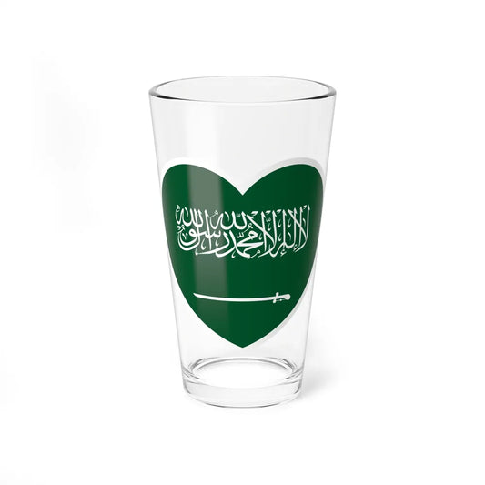 Heart Flag of Saudi Arabia - Pint Glass 16oz-16oz-Go Mug Yourself