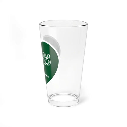 Heart Flag of Saudi Arabia - Pint Glass 16oz-Go Mug Yourself