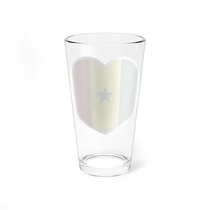 Heart Flag of Senegal - Pint Glass 16oz-Go Mug Yourself