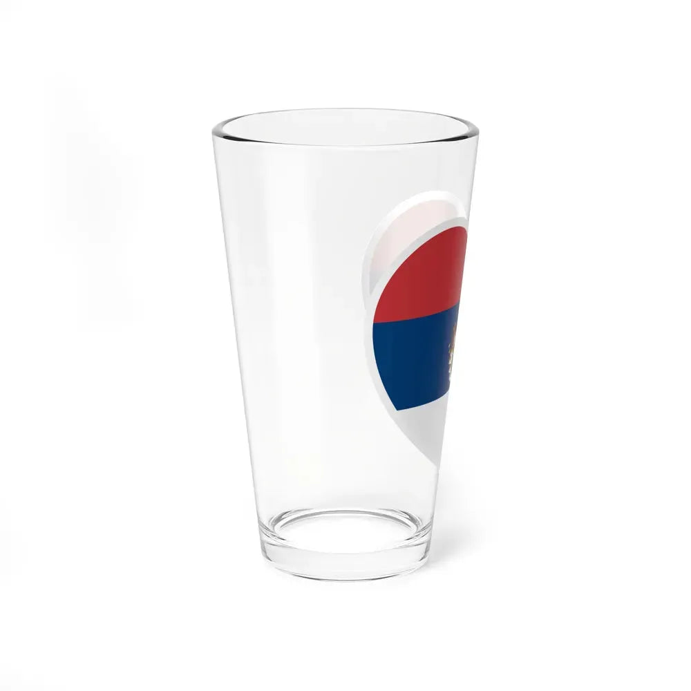 Heart Flag of Serbia 1835-1882 - Pint Glass 16oz - Go Mug Yourself