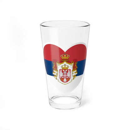 Heart Flag of Serbia 1882-1918 - Pint Glass 16oz-16oz-Go Mug Yourself