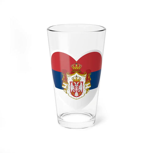 Heart Flag of Serbia 1882-1918 - Pint Glass 16oz 16oz - Go Mug Yourself