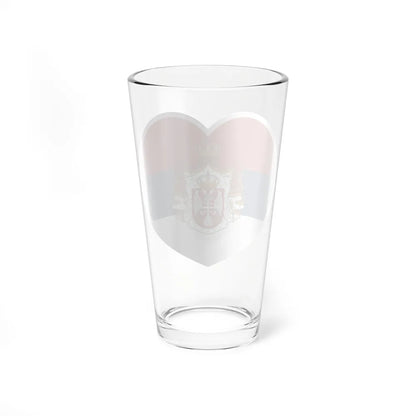 Heart Flag of Serbia 1882-1918 - Pint Glass 16oz-Go Mug Yourself