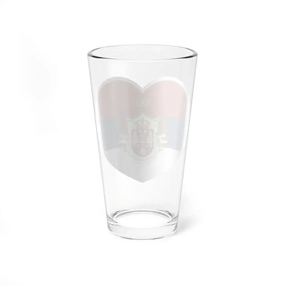 Heart Flag of Serbia 1882-1918 - Pint Glass 16oz - Go Mug Yourself