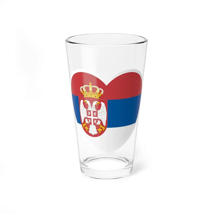 Heart Flag of Serbia 2004-2010 - Pint Glass 16oz 16oz - Go Mug Yourself
