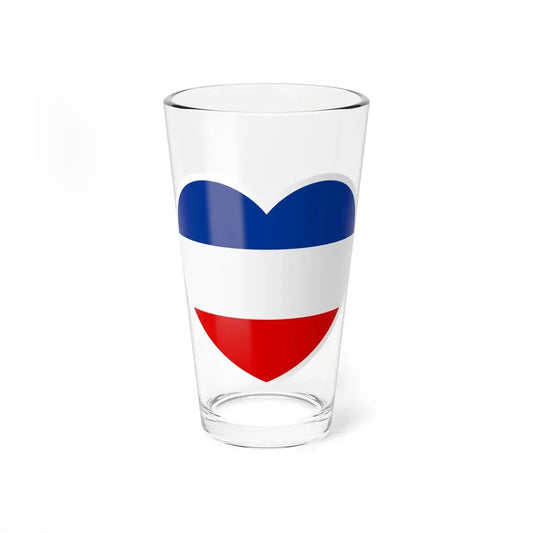 Heart Flag of Serbia and Montenegro - Pint Glass 16oz 16oz - Go Mug Yourself