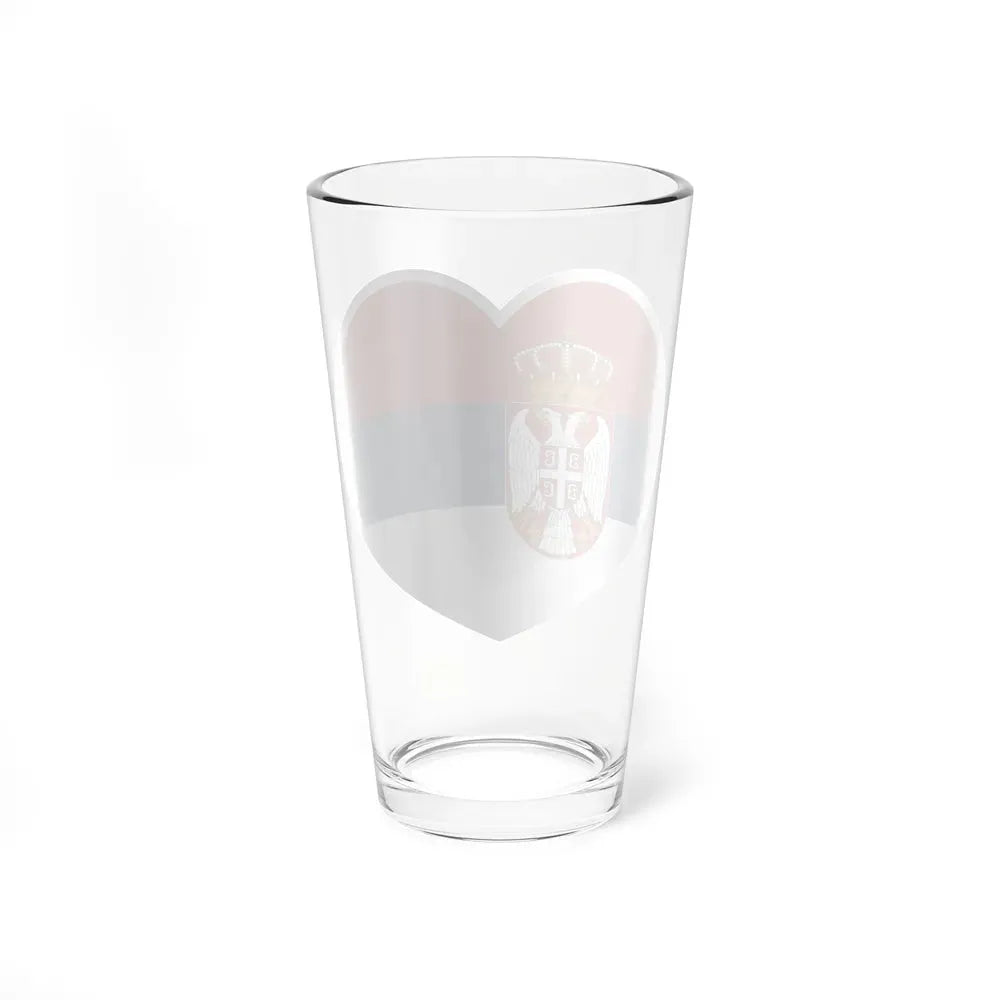 Heart Flag of Serbia - Pint Glass 16oz - Go Mug Yourself