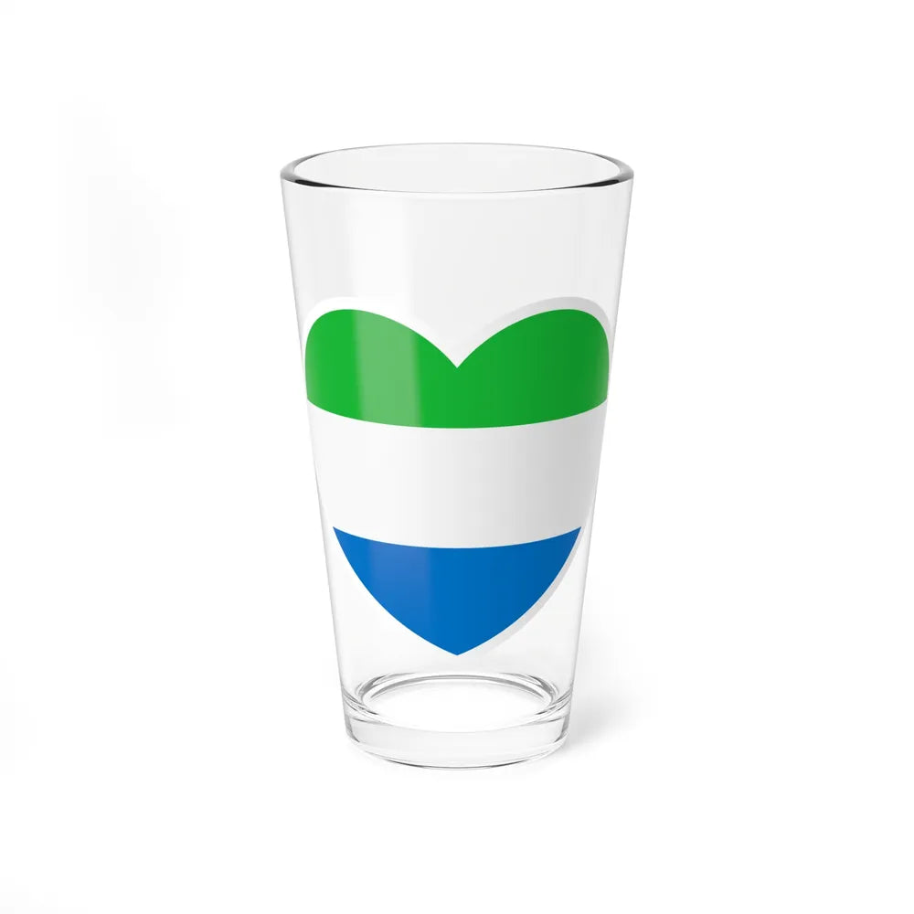 Heart Flag of Sierra Leone - Pint Glass 16oz-16oz-Go Mug Yourself