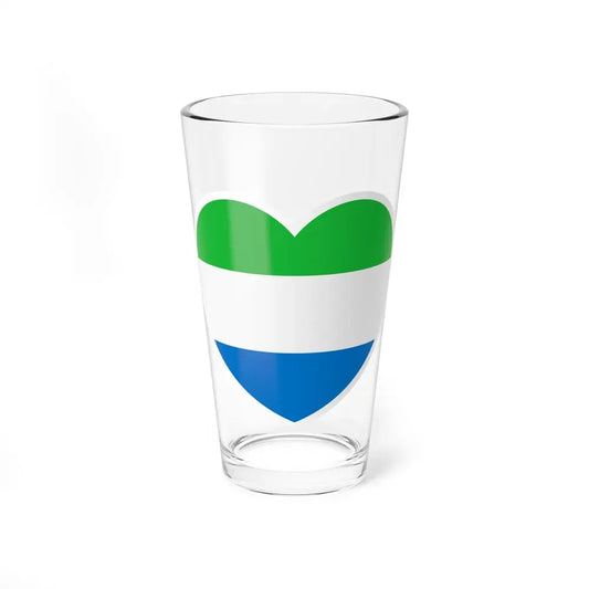 Heart Flag of Sierra Leone - Pint Glass 16oz 16oz - Go Mug Yourself