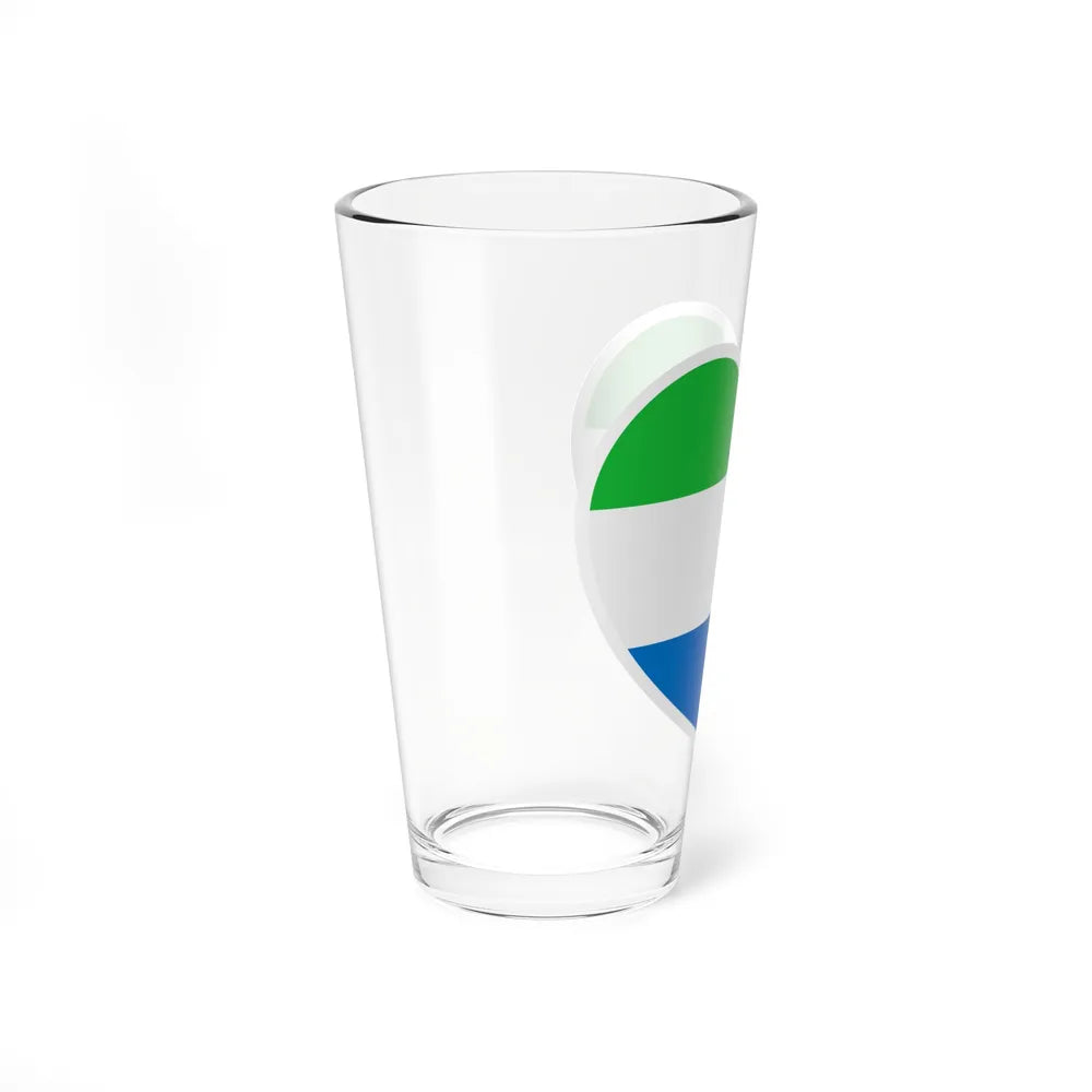 Heart Flag of Sierra Leone - Pint Glass 16oz-Go Mug Yourself