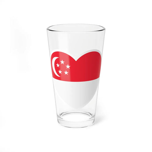 Heart Flag of Singapore - Pint Glass 16oz-16oz-Go Mug Yourself