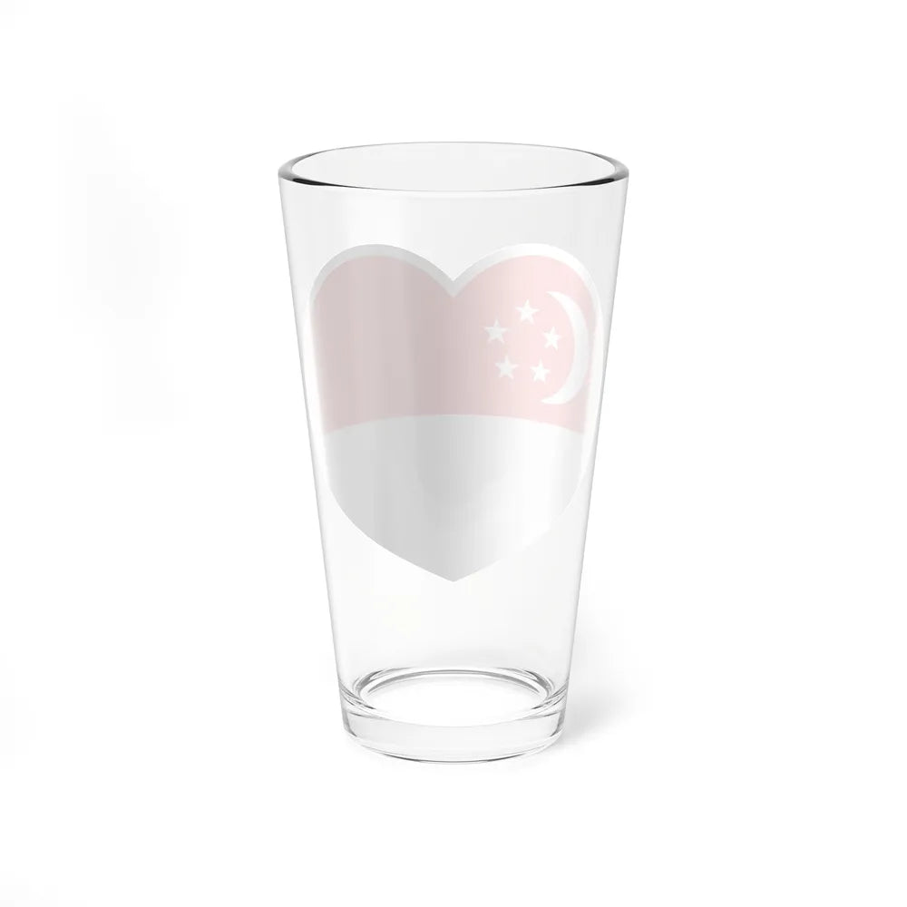 Heart Flag of Singapore - Pint Glass 16oz-Go Mug Yourself