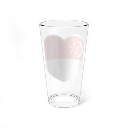Heart Flag of Singapore - Pint Glass 16oz - Go Mug Yourself