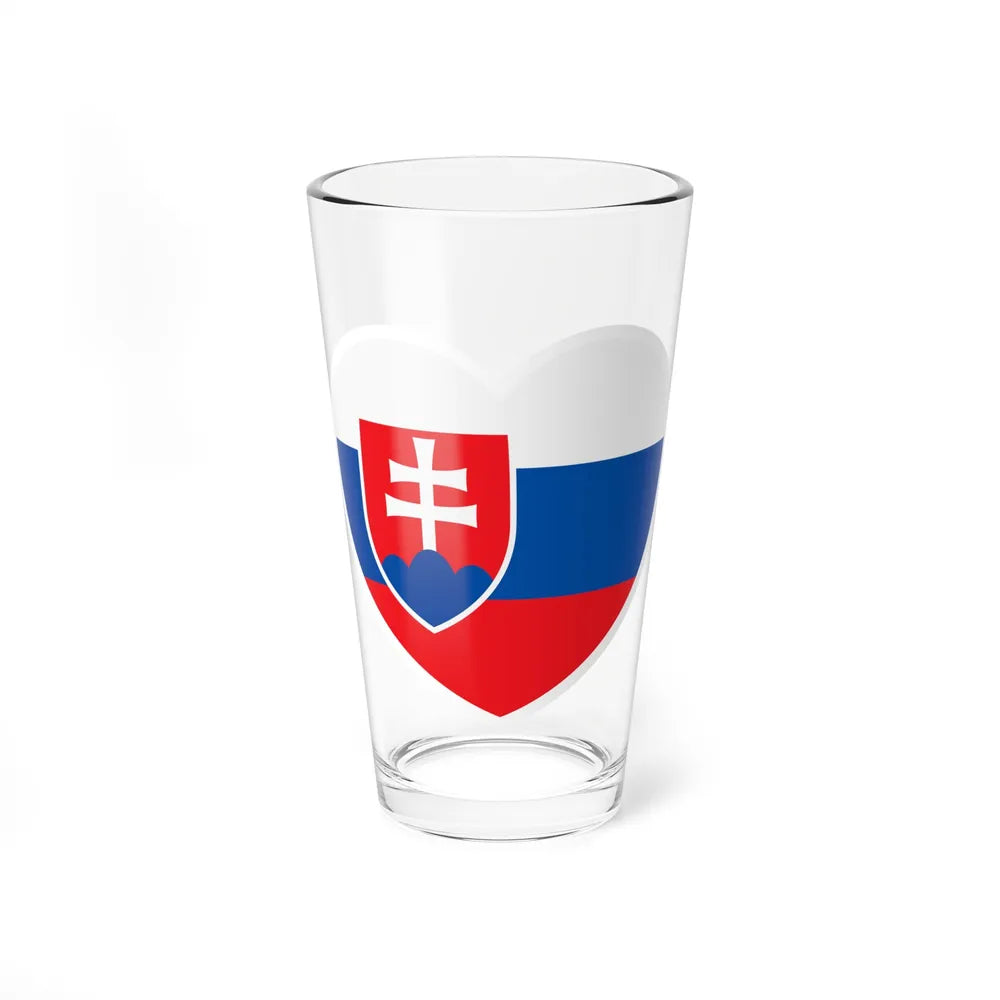 Heart Flag of Slovakia - Pint Glass 16oz-16oz-Go Mug Yourself