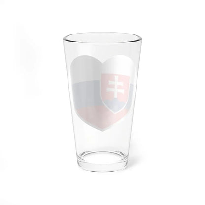 Heart Flag of Slovakia - Pint Glass 16oz - Go Mug Yourself