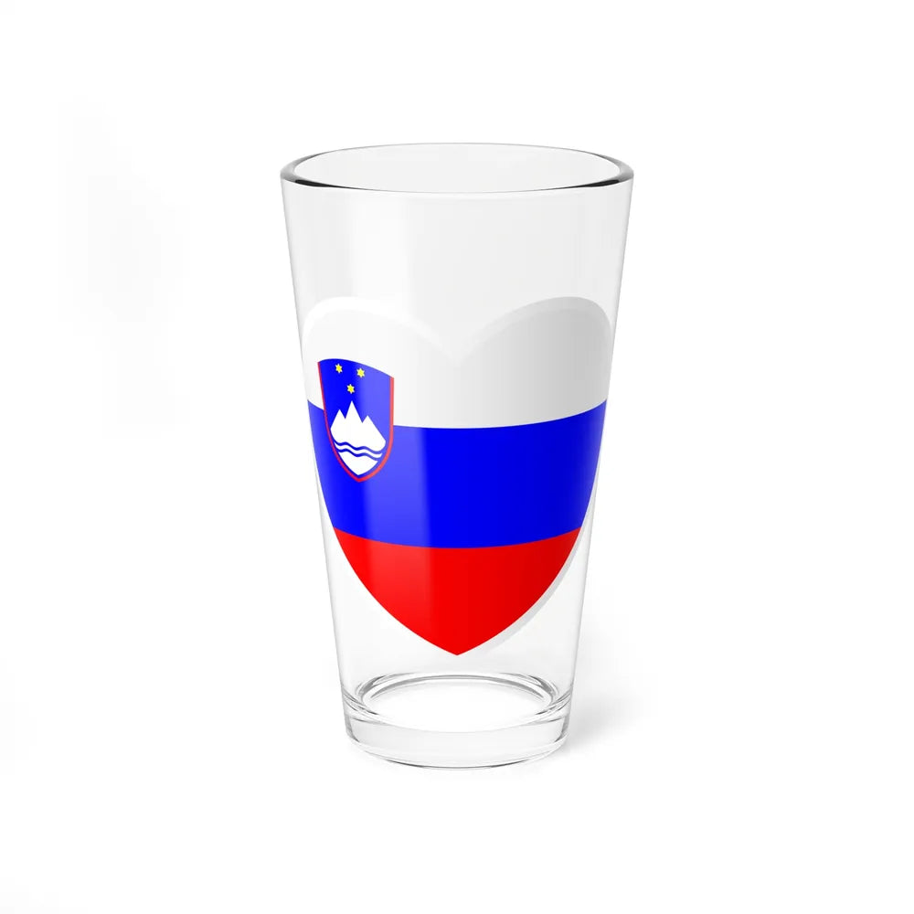 Heart Flag of Slovenia - Pint Glass 16oz-16oz-Go Mug Yourself