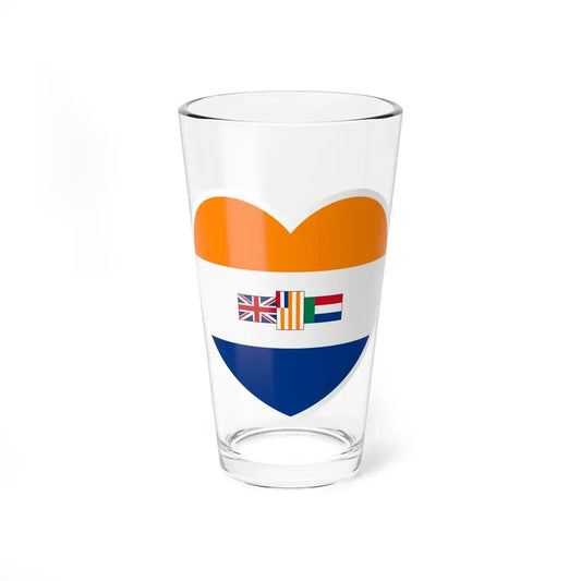 Heart Flag of South Africa 1928-1982 - Pint Glass 16oz 16oz - Go Mug Yourself