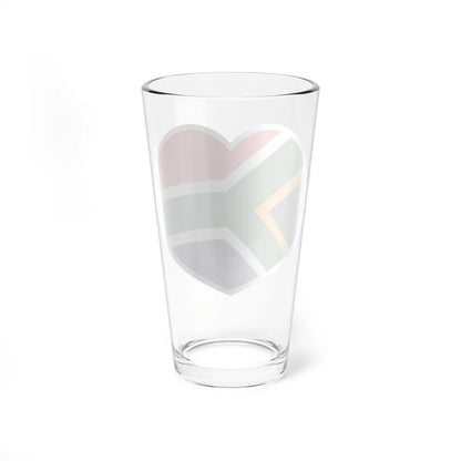 Heart Flag of South Africa - Pint Glass 16oz-Go Mug Yourself