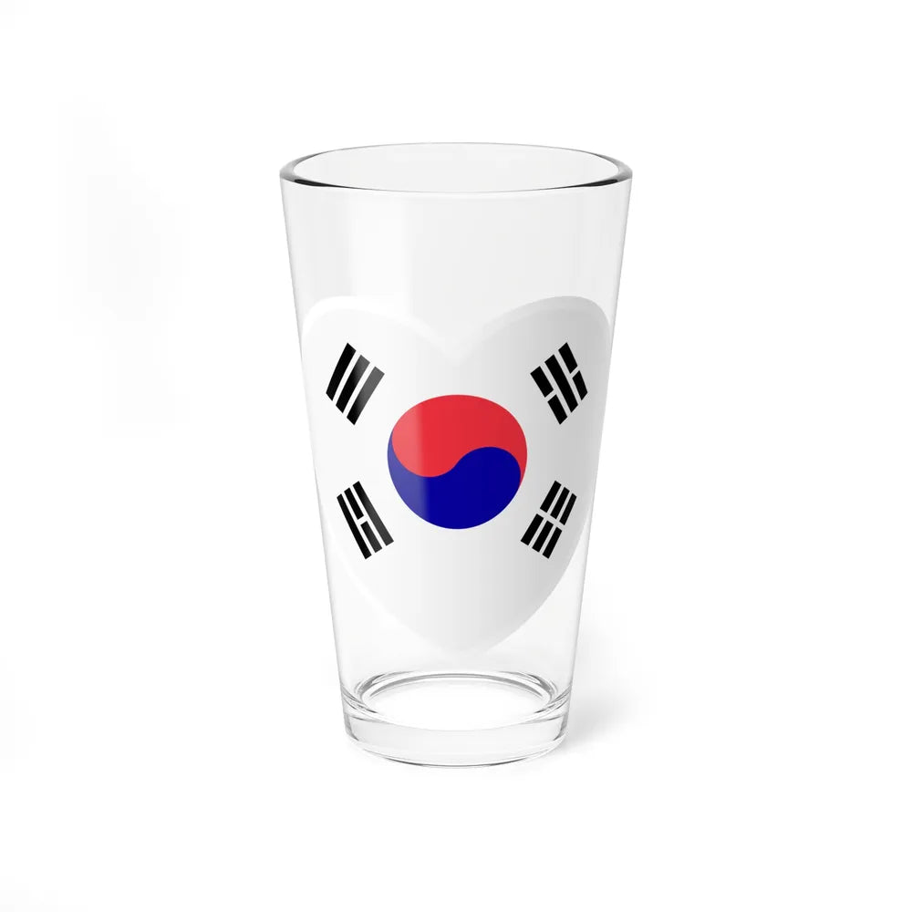 Heart Flag of South Korea 1984-1997 - Pint Glass 16oz-16oz-Go Mug Yourself