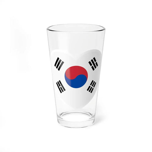 Heart Flag of South Korea - Pint Glass 16oz 16oz - Go Mug Yourself