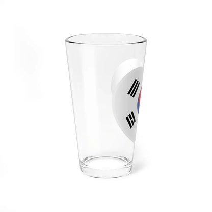 Heart Flag of South Korea - Pint Glass 16oz - Go Mug Yourself