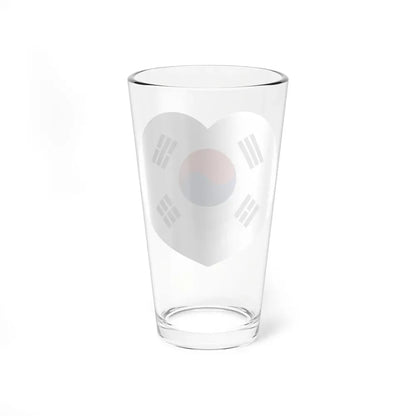 Heart Flag of South Korea - Pint Glass 16oz - Go Mug Yourself