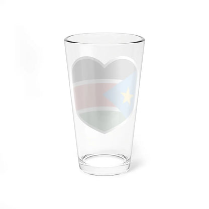 Heart Flag of South Sudan - Pint Glass 16oz-Go Mug Yourself