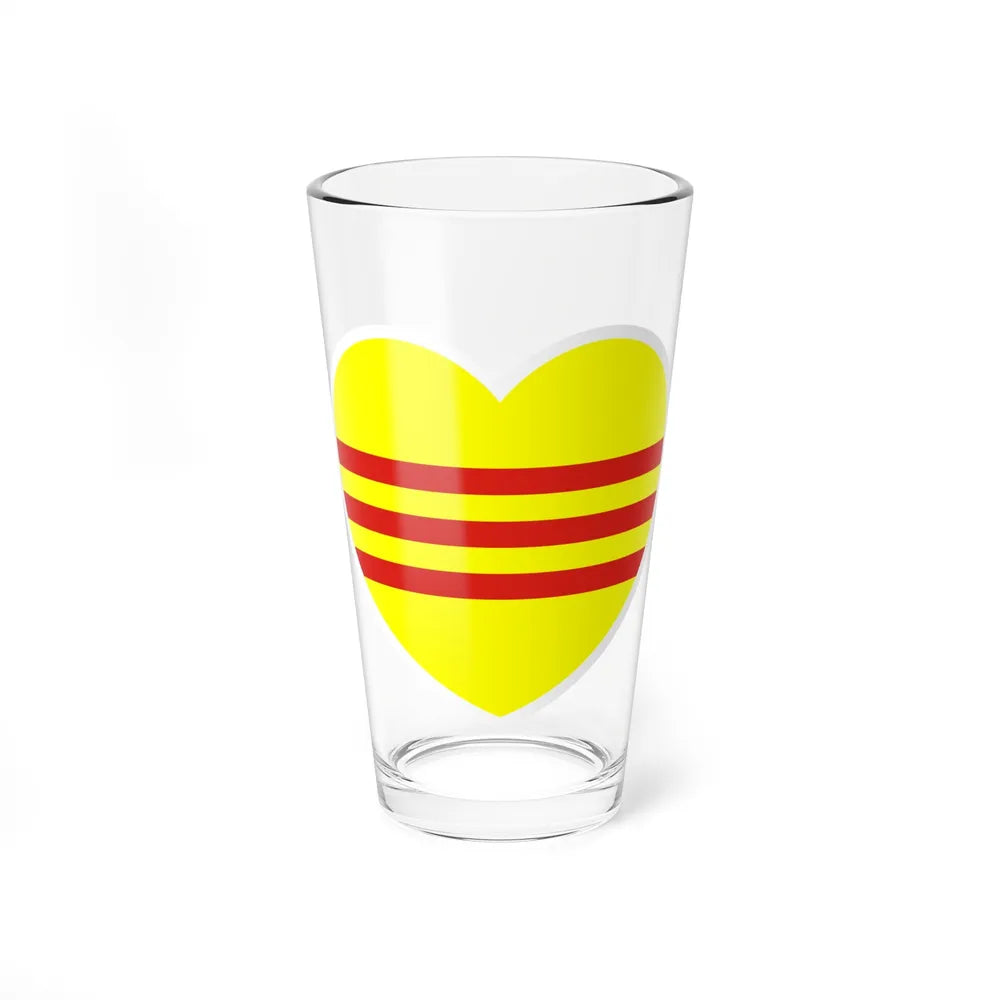 Heart Flag of South Vietnam - Pint Glass 16oz-16oz-Go Mug Yourself