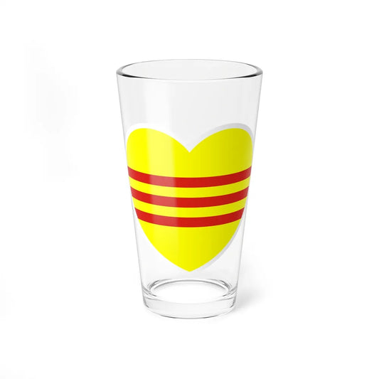 Heart Flag of South Vietnam - Pint Glass 16oz-16oz-Go Mug Yourself