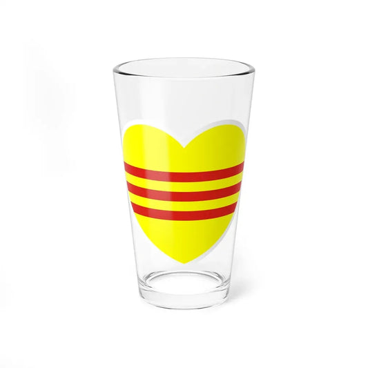 Heart Flag of South Vietnam - Pint Glass 16oz 16oz - Go Mug Yourself