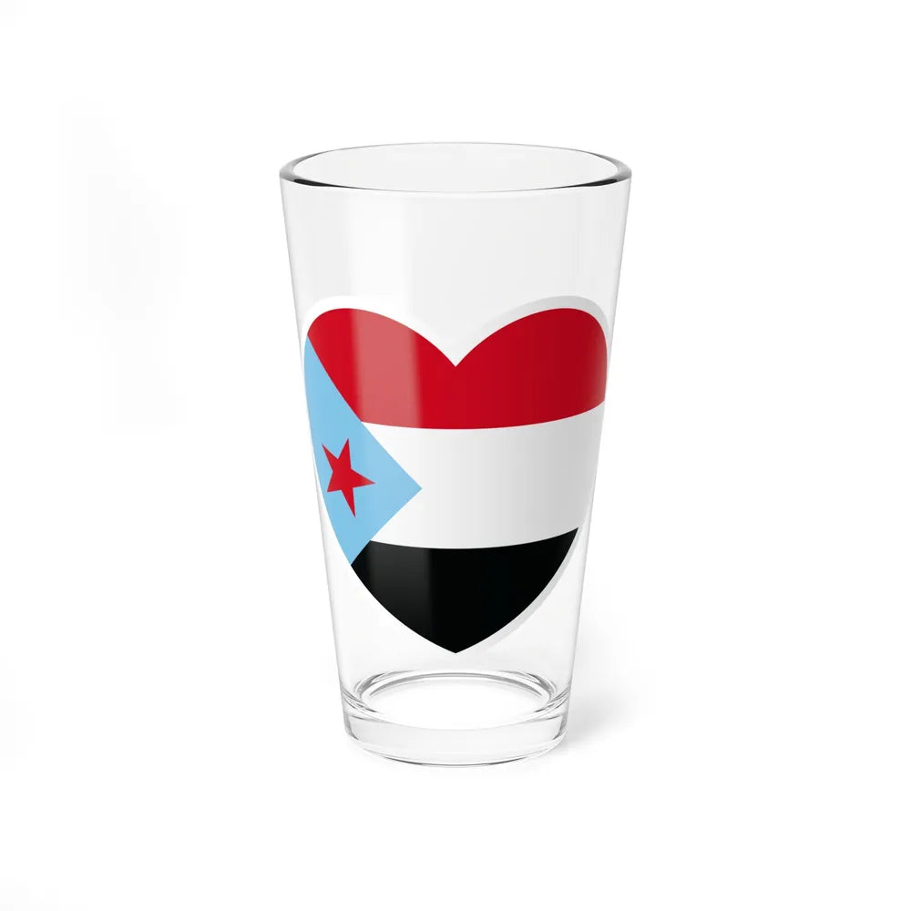 Heart Flag of South Yemen - Pint Glass 16oz-16oz-Go Mug Yourself