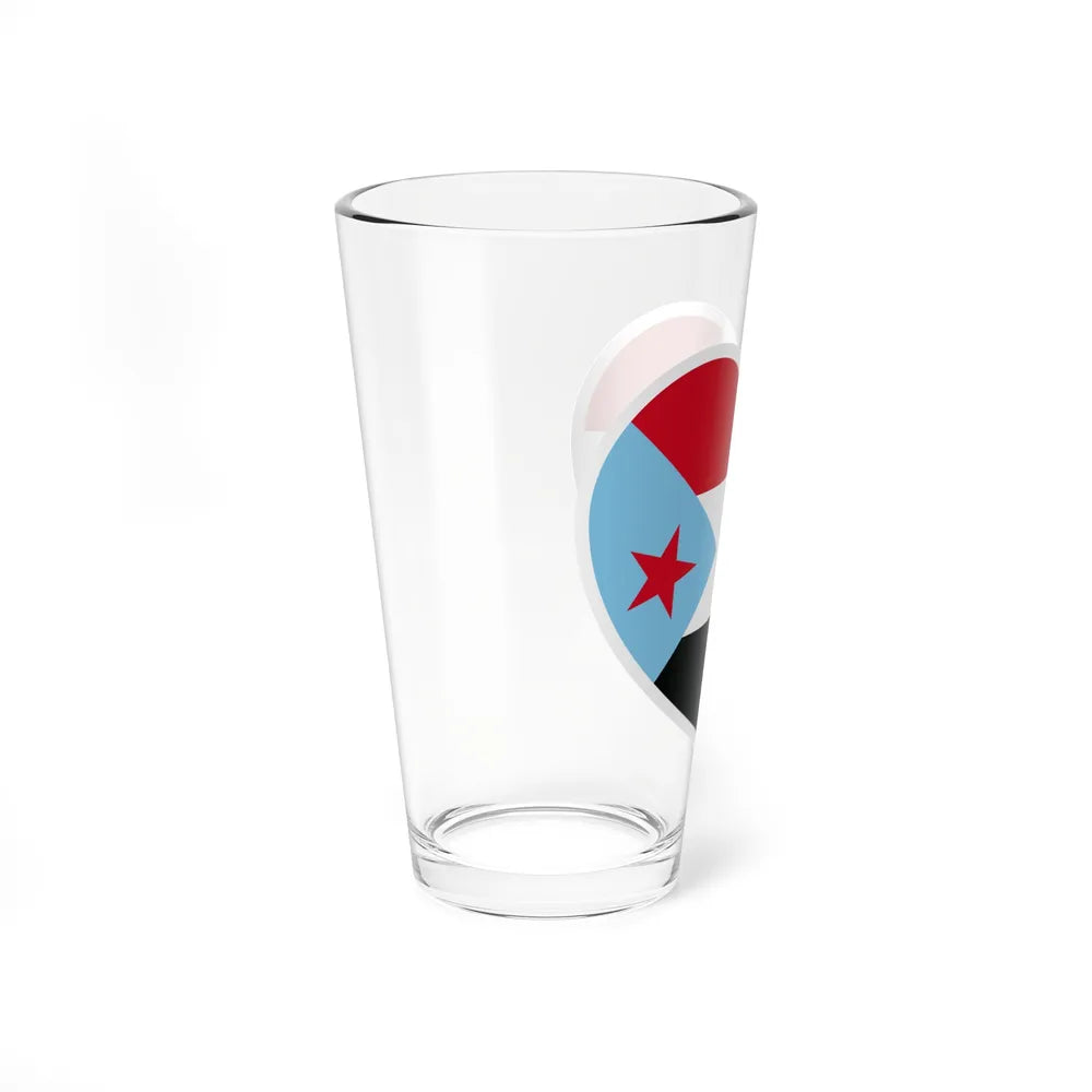 Heart Flag of South Yemen - Pint Glass 16oz-Go Mug Yourself