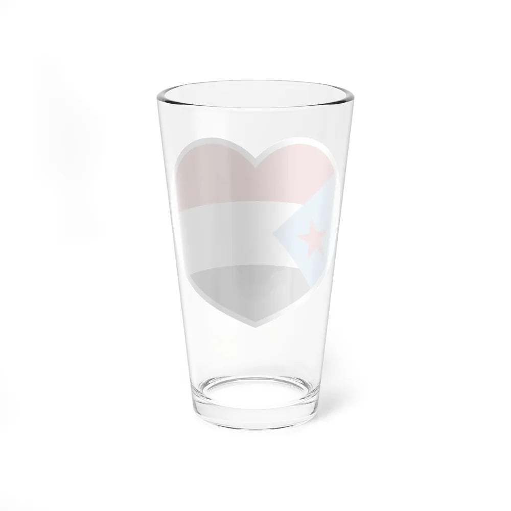 Heart Flag of South Yemen - Pint Glass 16oz-Go Mug Yourself