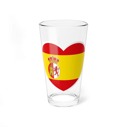 Heart Flag of Spain 1785-1873, 1875-1931 - Pint Glass 16oz-16oz-Go Mug Yourself