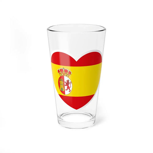 Heart Flag of Spain 1785-1873, 1875-1931 - Pint Glass 16oz 16oz - Go Mug Yourself