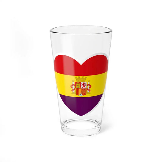 Heart Flag of Spain 1931-1939 - Pint Glass 16oz 16oz - Go Mug Yourself