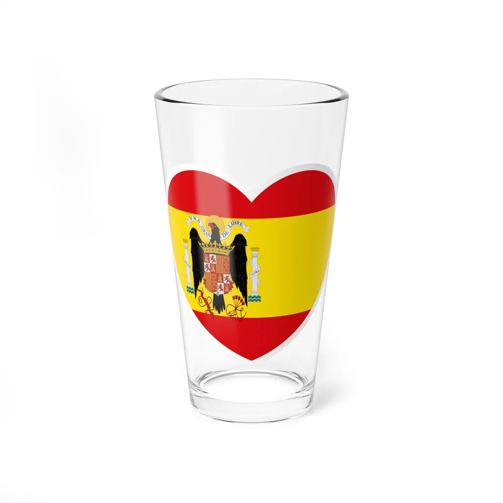 Heart Flag of Spain 1938-1945 - Pint Glass 16oz-16oz-Go Mug Yourself