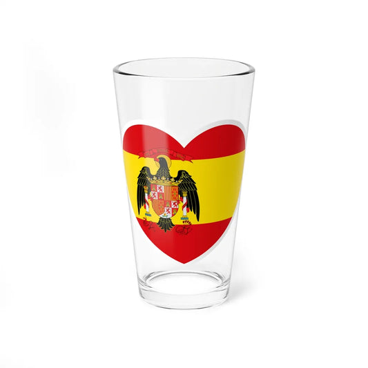 Heart Flag of Spain 1977-1981 - Pint Glass 16oz-16oz-Go Mug Yourself