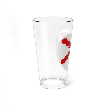 Heart Flag of Spain Burgundy Cross flag white - Pint Glass 16oz-Go Mug Yourself