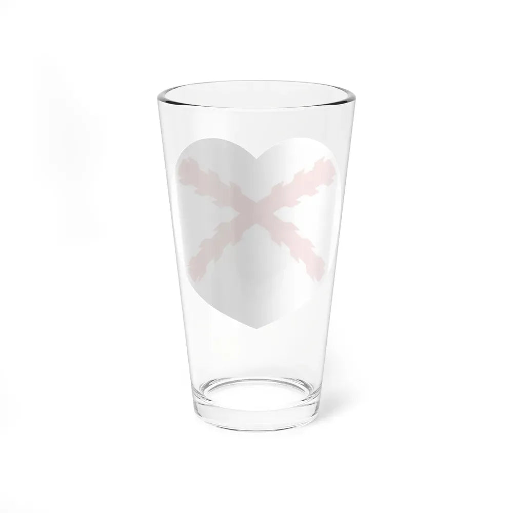 Heart Flag of Spain Burgundy Cross flag white - Pint Glass 16oz - Go Mug Yourself